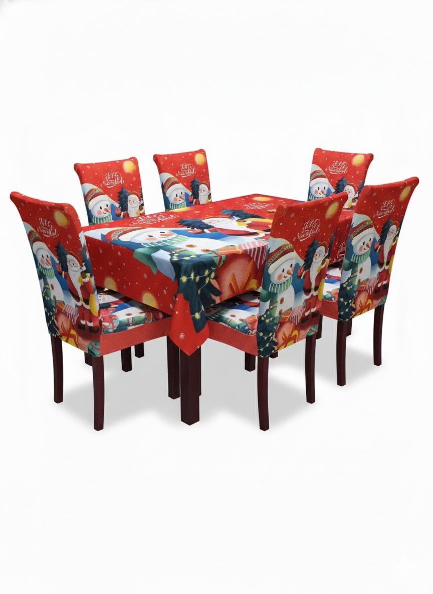 Set mantel + 6 fundas sillas NAVIDAD
